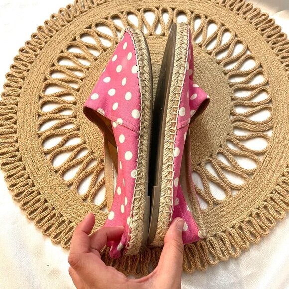 Valentino Garavani Hot Pink Polka Dot Espadrille Flats Size EU 38 - Picture 7 of 11